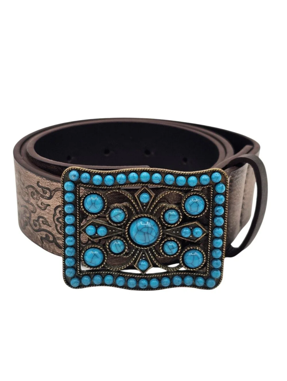 Western Faux Turquoise Stone Belt